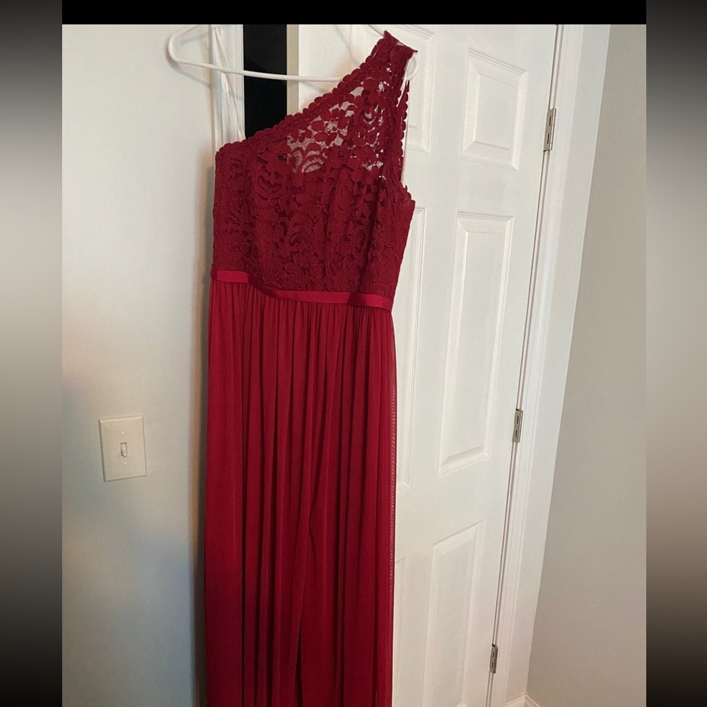 David’s bridal one shoulder bridesmaid dress